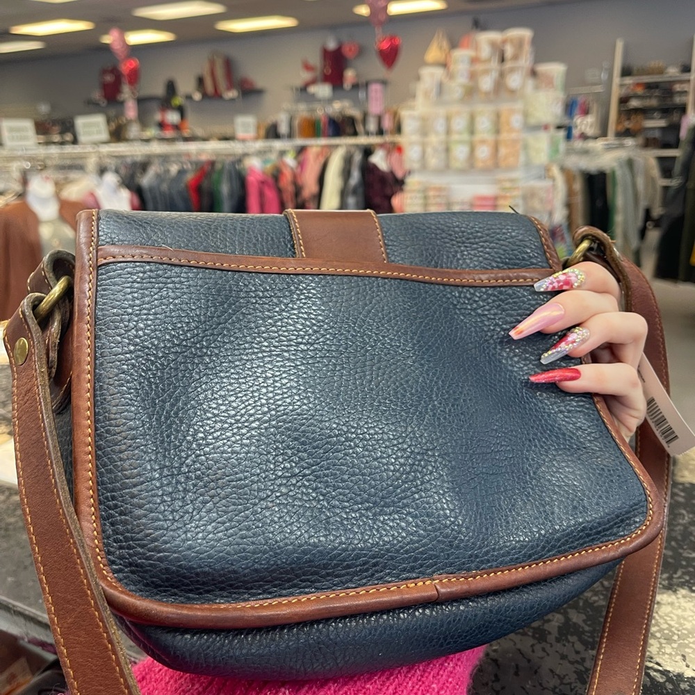 Coach Blue and Brown Leather Crossbody Bag - Picture 3 of 8